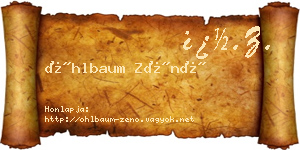 Öhlbaum Zénó névjegykártya